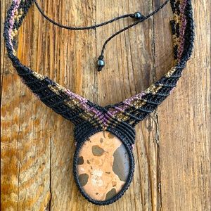 NWOT One of a kind Bohemian Semi-Precious Stone (Jasper) Adjustable Choker